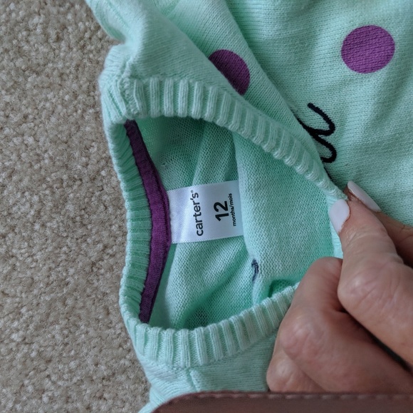 Polka dot short sleeve sweater with matching pants - Picture 3 of 3